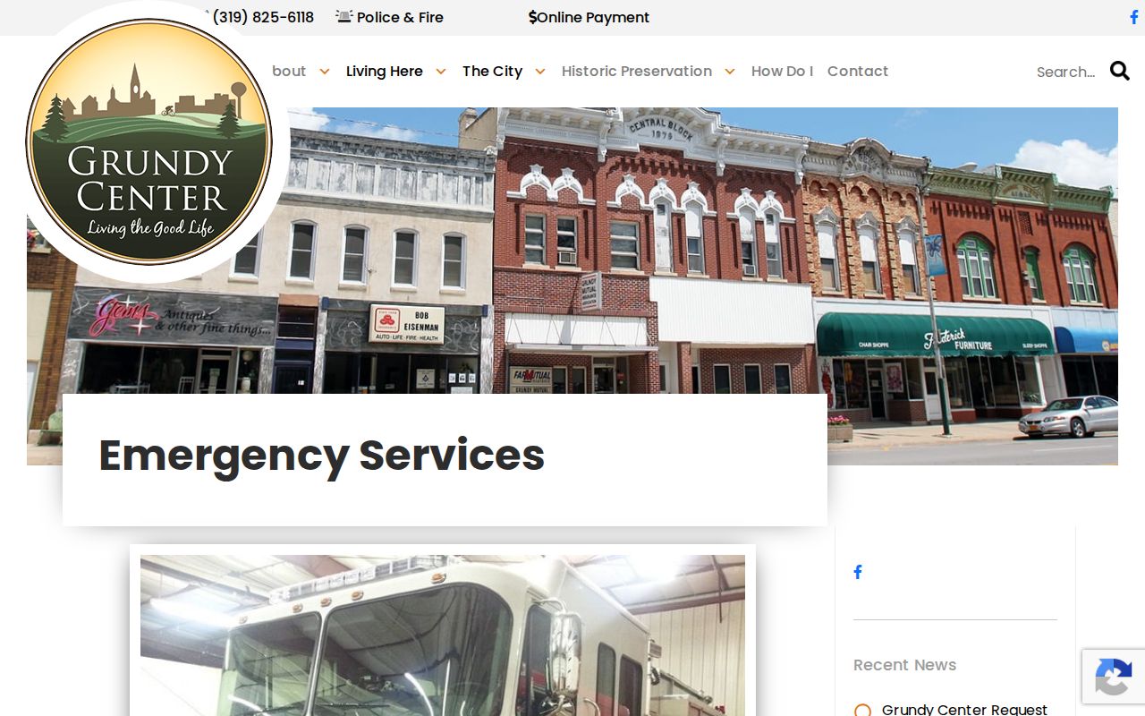 Grundy Center warrant records police contact page