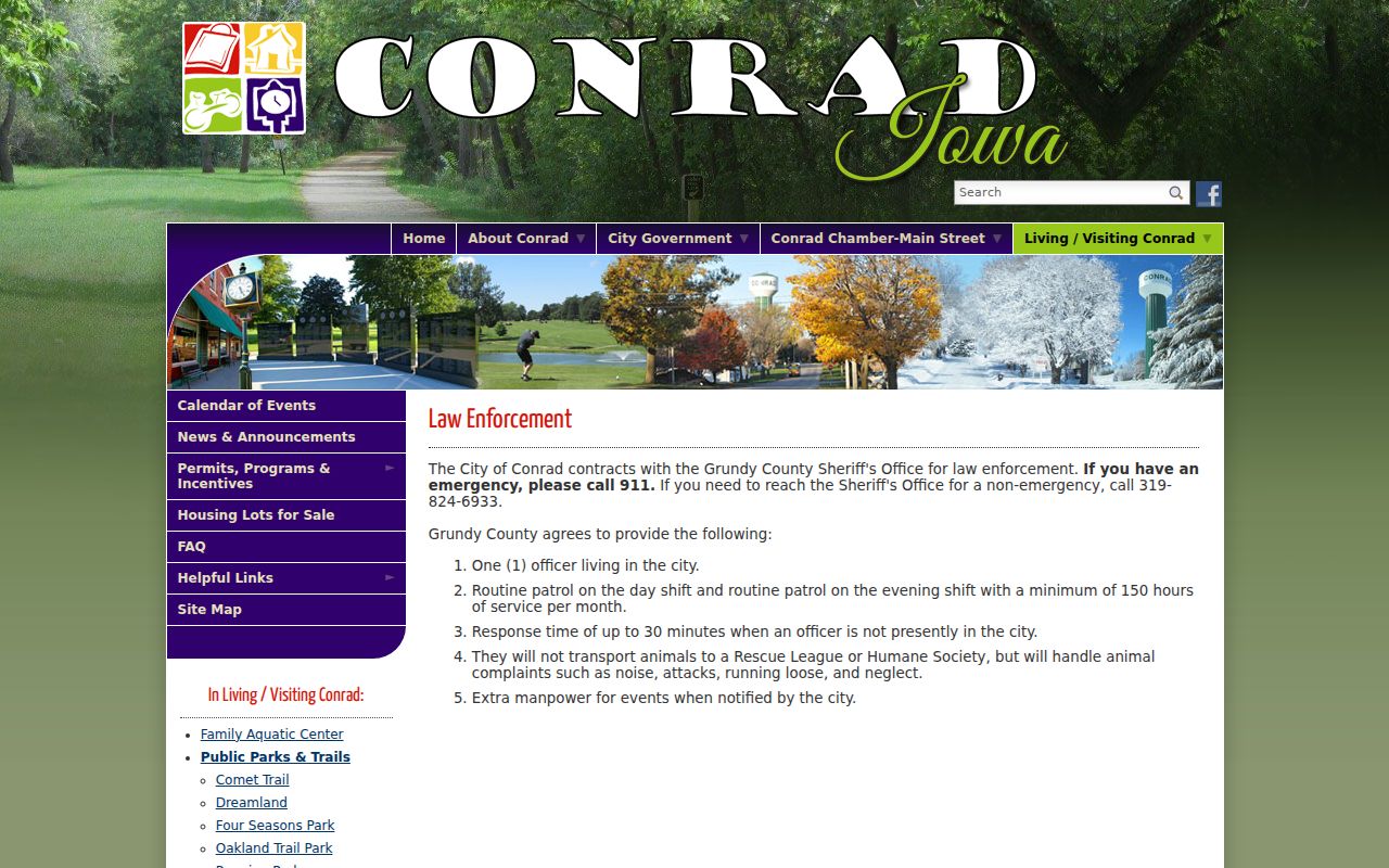 Conrad warrant records contract law enforcement page