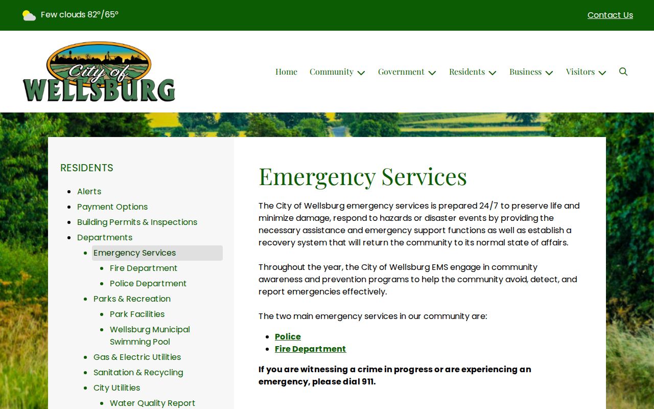 Wellsburg warrant records emergency services page
