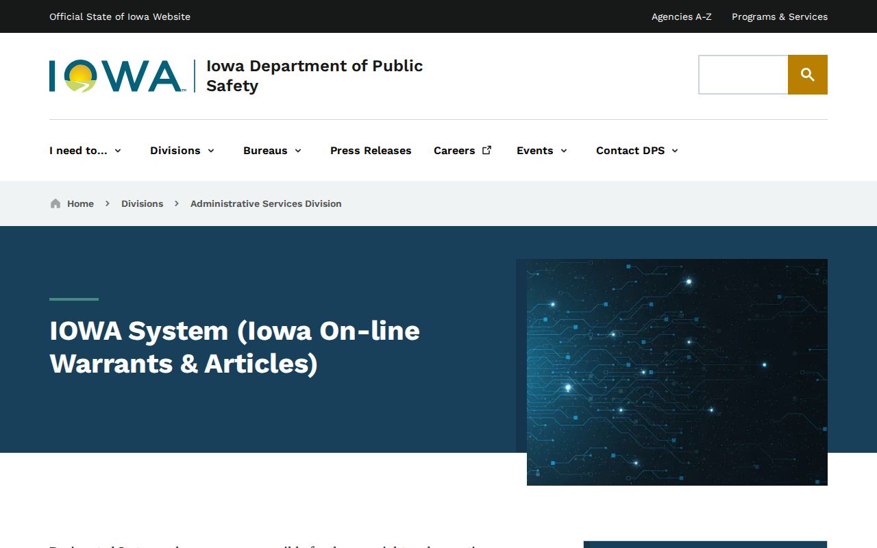 Grundy County active warrants and the restricted Iowa IOWA System