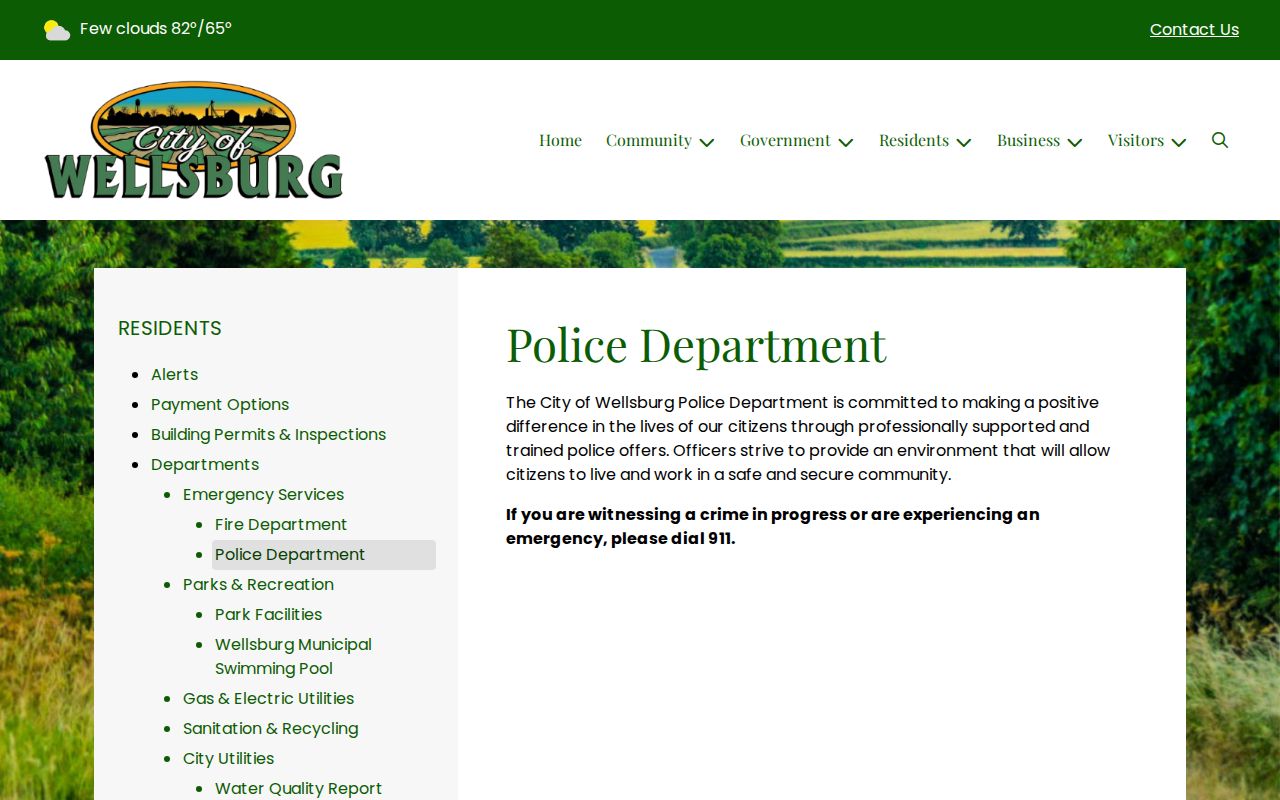 Wellsburg warrant records police department page