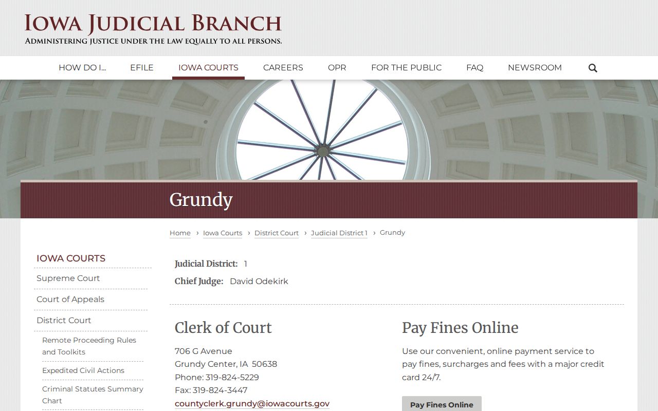 Grundy County warrant records clerk directory